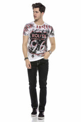 CD553 Men's comfortable jeans with contrasting seams
