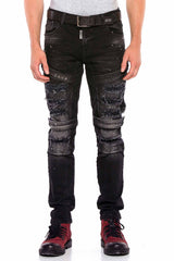 CD555 Men's slim-fit jeans in a fashionable destroyed look