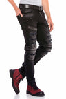CD555 Men's slim-fit jeans in a fashionable destroyed look