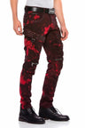 CD558 Men's comfortable jeans in biker design