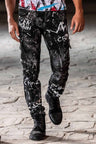 CD572 Men's comfortable jeans with a stylish glitter effect