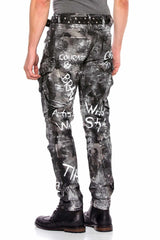CD572 Men's comfortable jeans with a stylish glitter effect