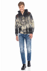 CD577 Men's comfortable jeans with cool decorative seam elements