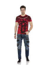 CD586 Men's comfortable jeans with eye-catching appliqués