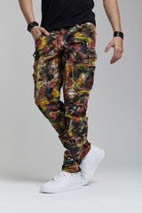 CD587 Men's comfortable jeans with paint splatter details