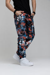 CD587 Men's comfortable jeans with paint splatter details
