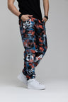 CD587 Men's comfortable jeans with paint splatter details