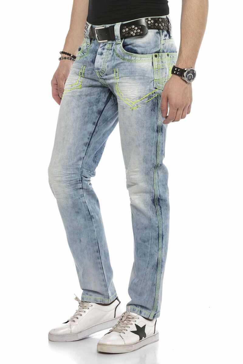 CD596 Men's comfortable jeans with a light wash