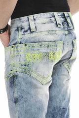 CD596 Men's comfortable jeans with a light wash