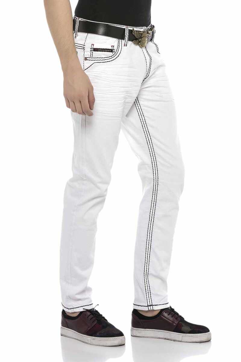 CD601 Men's comfortable jeans with striking contrast stitching