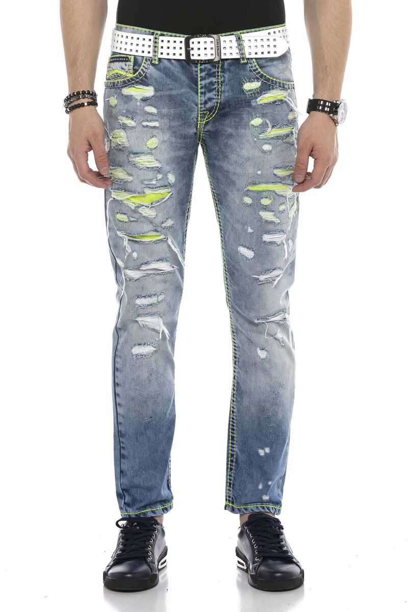 CD605 Men's comfortable jeans in the trendy destroyed look