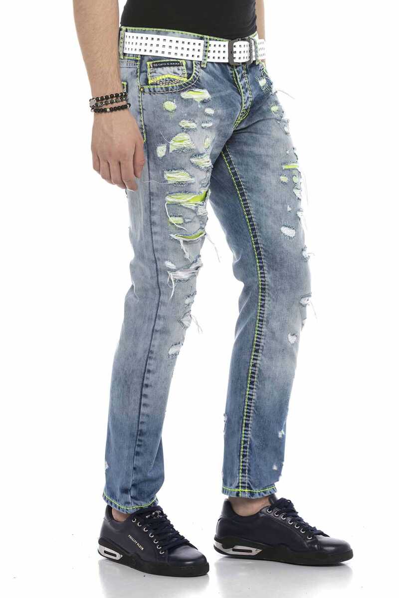 CD605 Men's comfortable jeans in the trendy destroyed look