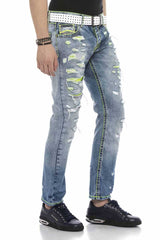 CD605 Men's comfortable jeans in the trendy destroyed look