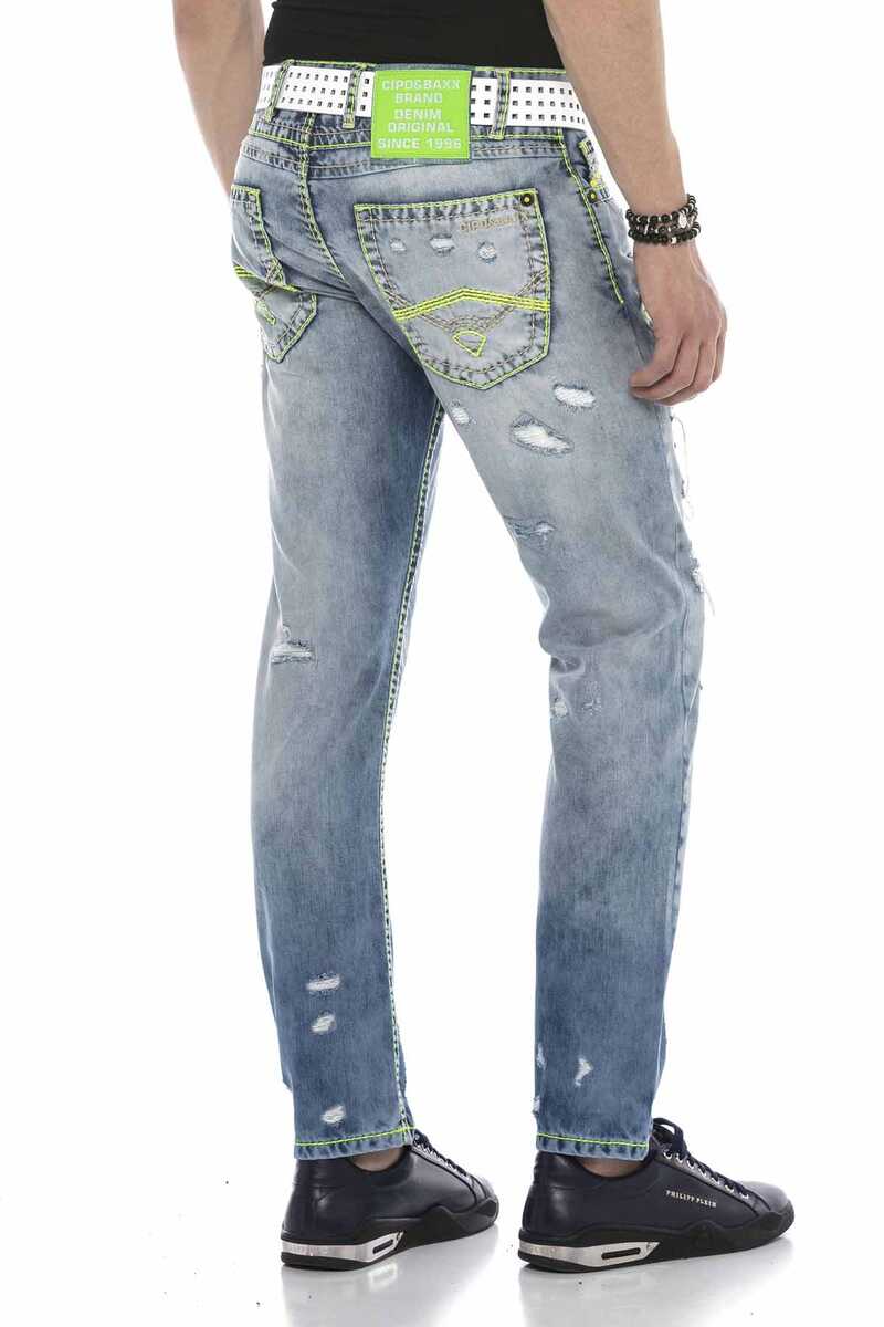 CD605 Men's comfortable jeans in the trendy destroyed look