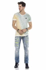 CD605 Men's comfortable jeans in the trendy destroyed look