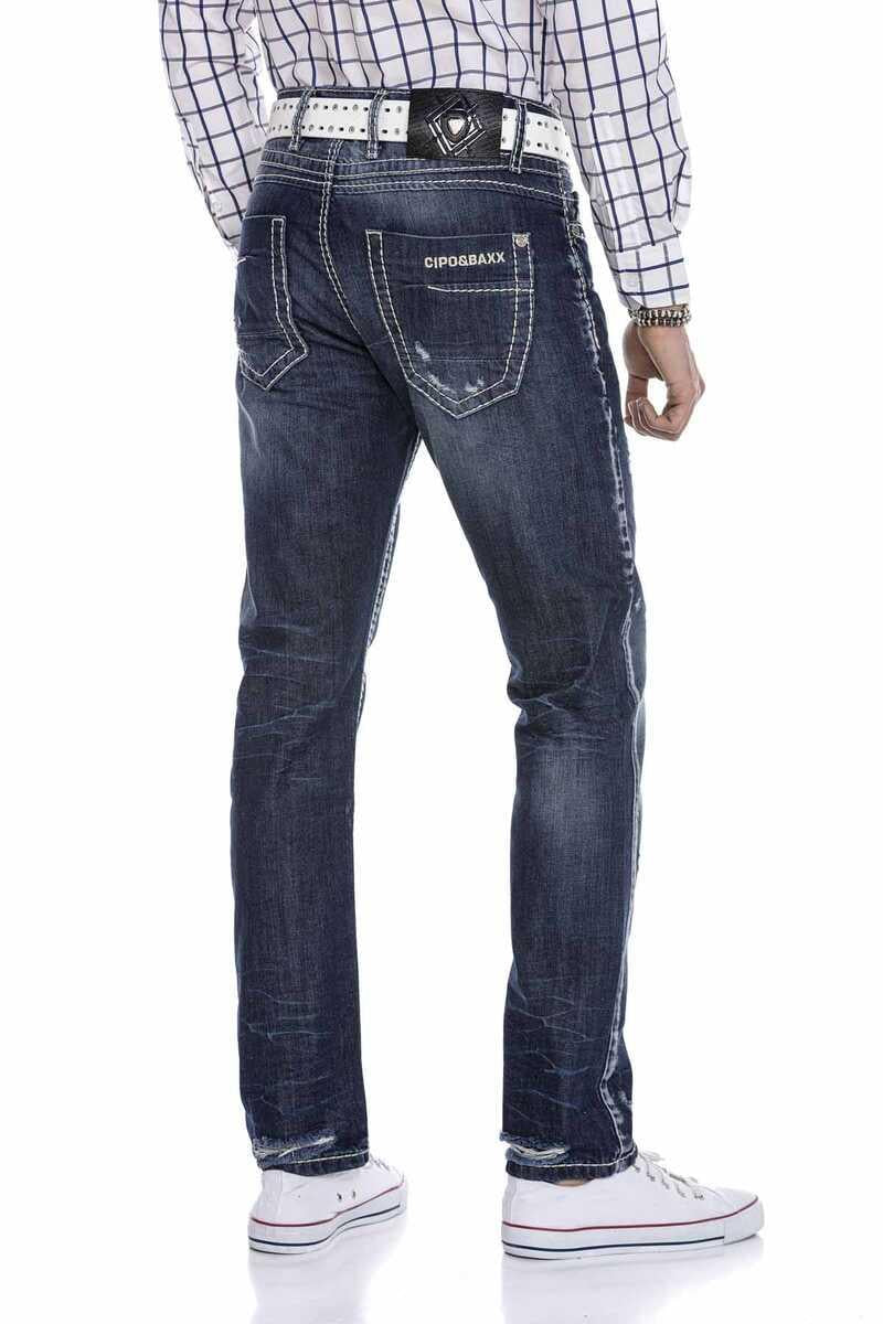 CD606 Men's comfortable jeans with stylish used elements