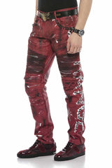 CD608 Men's skinny jeans with color coating