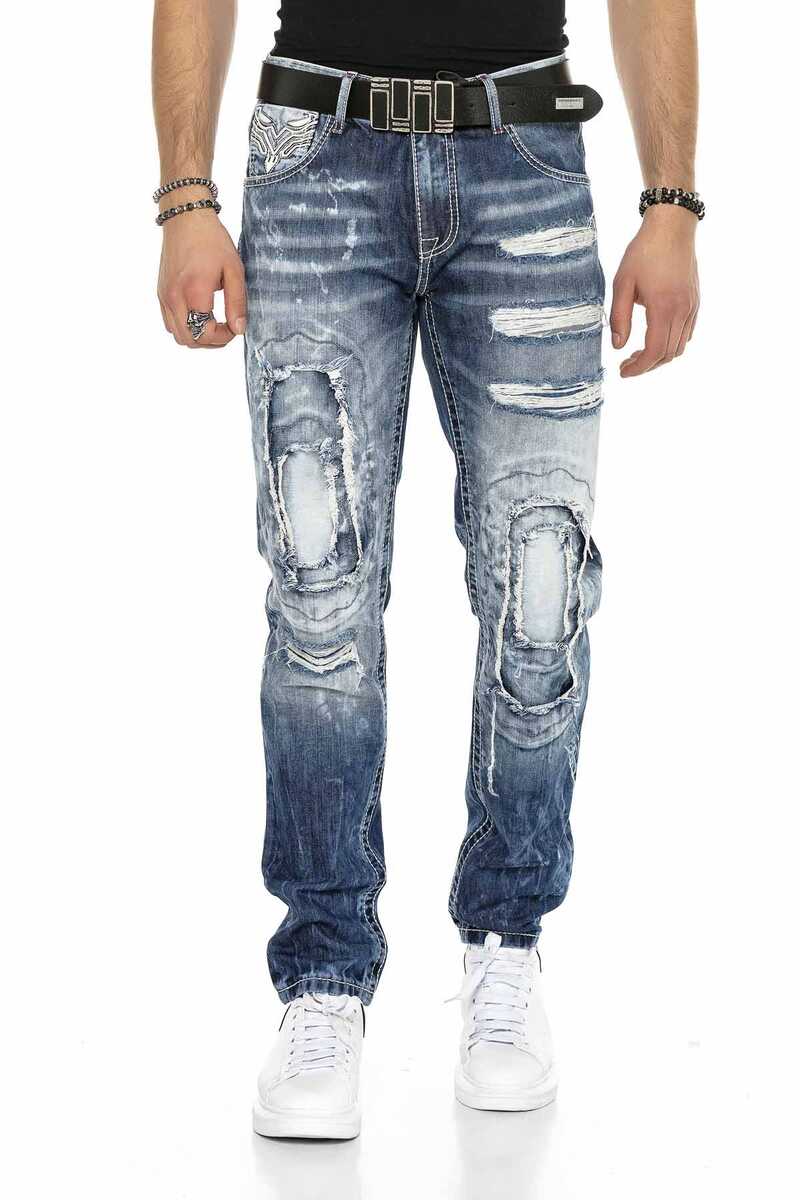CD611 Men's comfortable jeans in a unique layered design