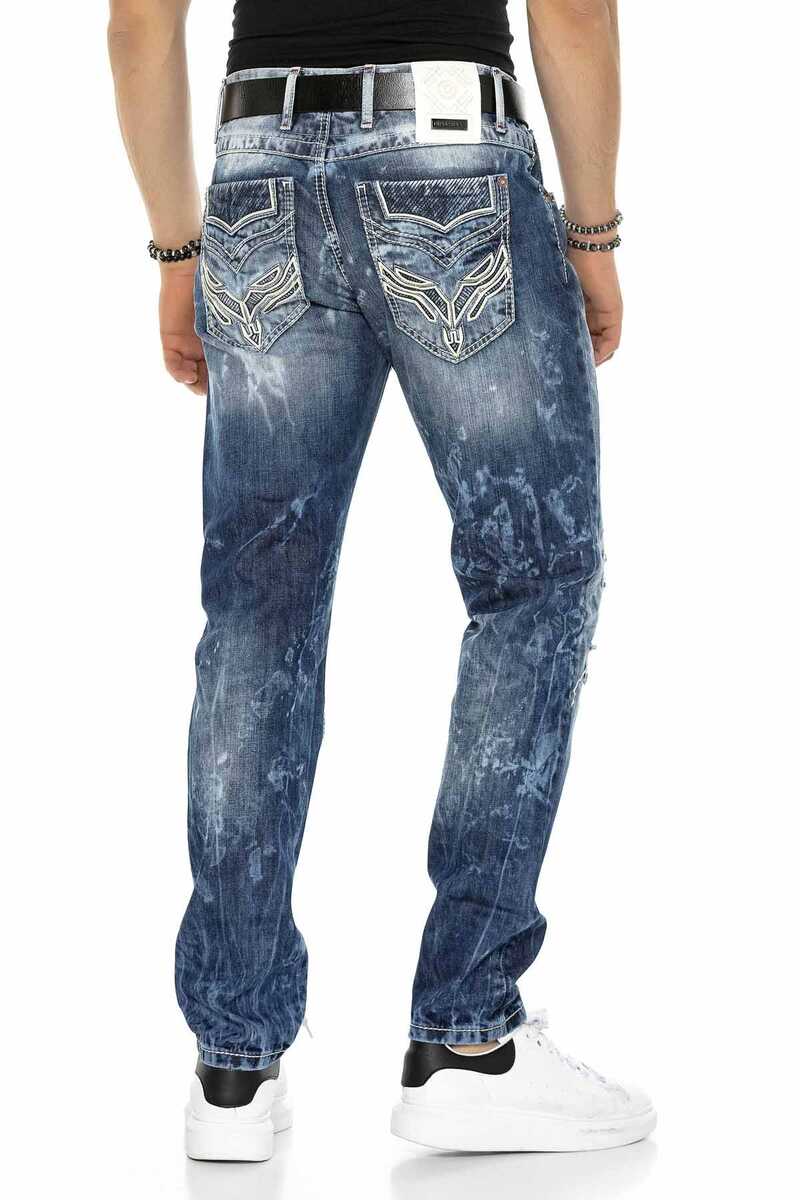 CD611 Men's comfortable jeans in a unique layered design