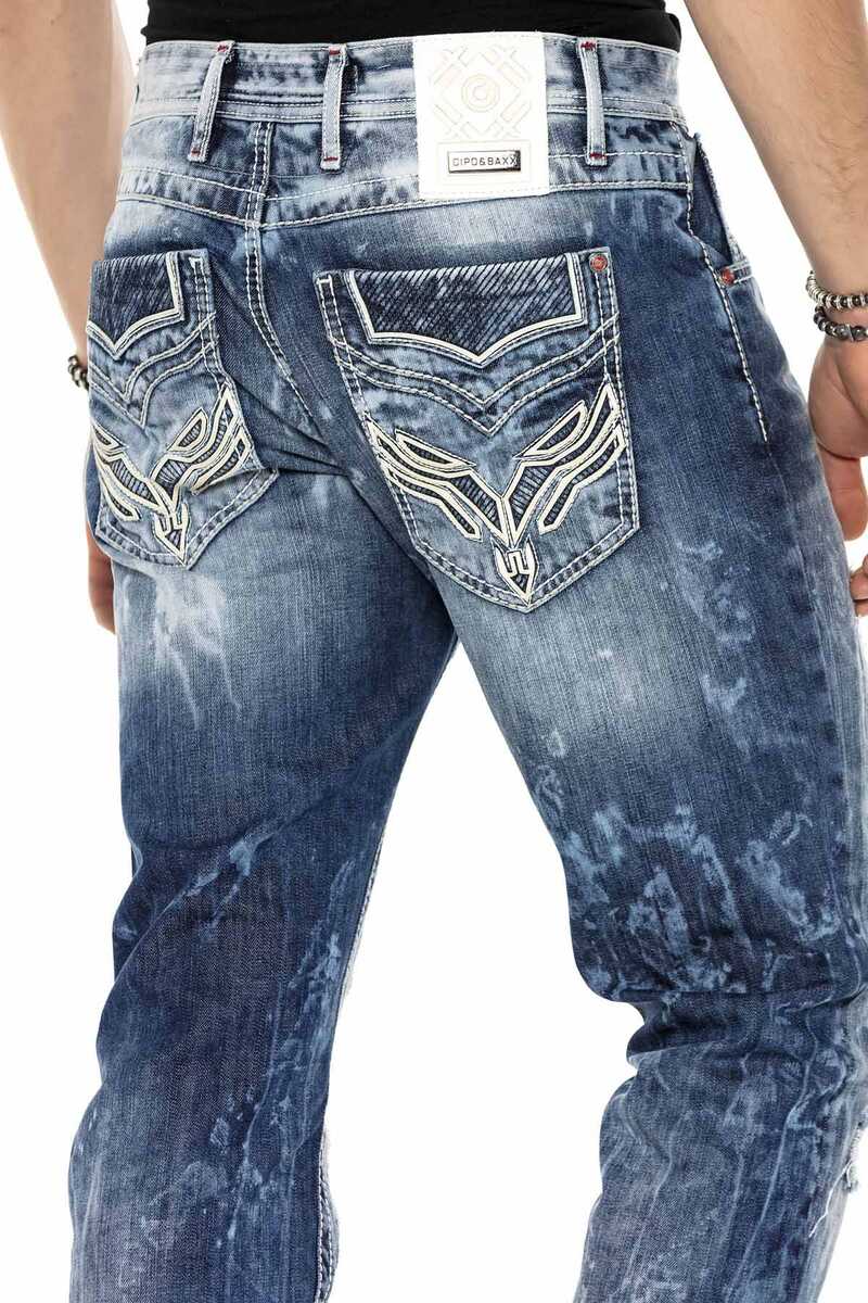 CD611 Men's comfortable jeans in a unique layered design
