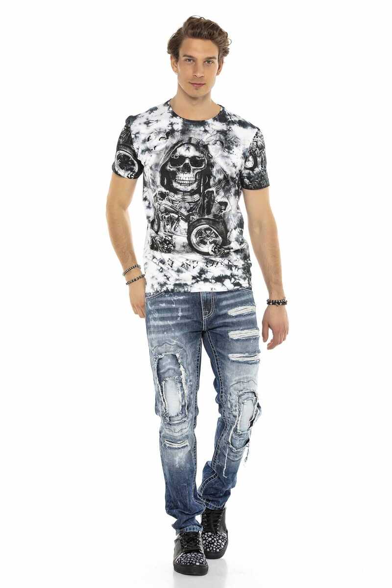 CD611 Men's comfortable jeans in a unique layered design