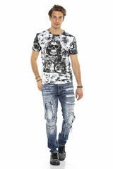 CD611 Men's comfortable jeans in a unique layered design