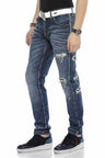 CD627 Men's jeans in trendy style with stylish cutouts