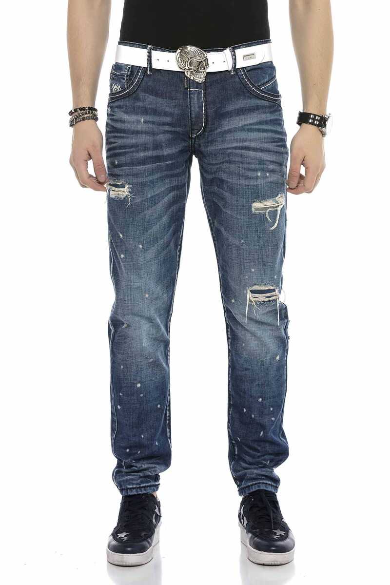 CD627 Men's jeans in trendy style with stylish cutouts
