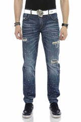 CD627 Men's jeans in trendy style with stylish cutouts