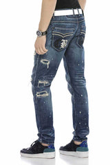 CD627 Men's jeans in trendy style with stylish cutouts