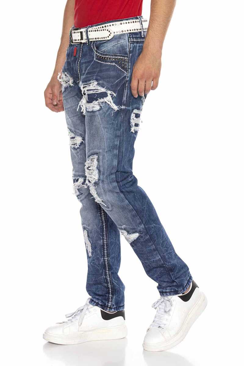 CD644 Men's comfortable jeans in the trendy destroyed look