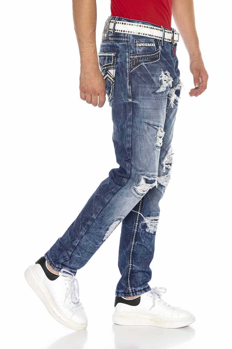 CD644 Men's comfortable jeans in the trendy destroyed look