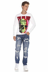 CD644 Men's comfortable jeans in the trendy destroyed look