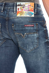 CD658 Men's comfortable jeans with trendy used elements