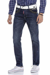CD665 Men's jeans with embroidery in a fashionable look