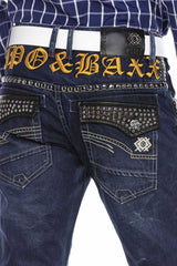 CD665 Men's jeans with embroidery in a fashionable look