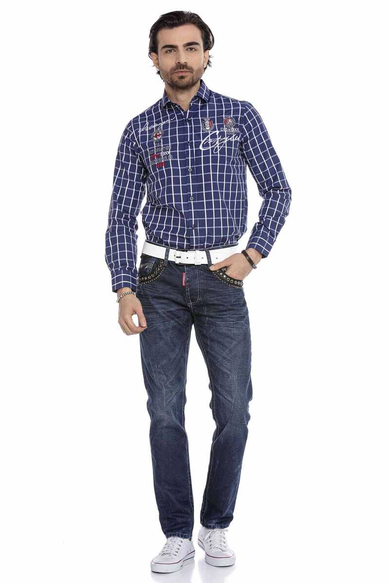 CD665 Men's jeans with embroidery in a fashionable look