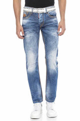 CD669 Men's Straight Fit Jeans with fashionable wash