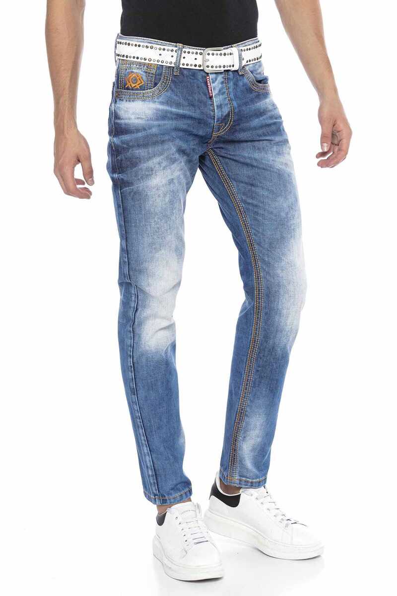 CD669 Men's Straight Fit Jeans with fashionable wash