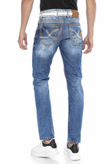 CD669 Men's Straight Fit Jeans with fashionable wash