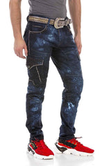 CD677 Men's Straight Fit Jeans with striking wash