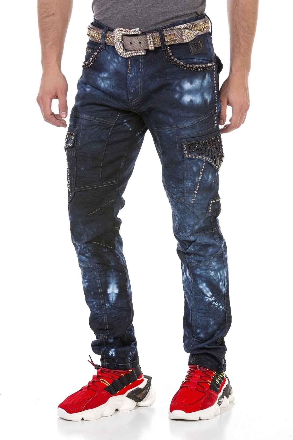 CD677 Men's Straight Fit Jeans with striking wash