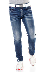 CD692 Men's Straight Fit Jeans with Cool Used Wash