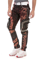 CD693 Men's trendy jeans with rivets
