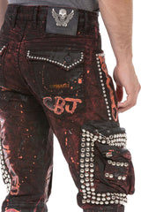 CD693 Men's trendy jeans with rivets
