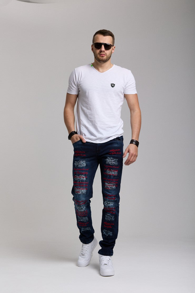 CD694 men's jeans in an extravagant look