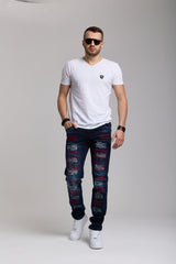 CD694 men's jeans in an extravagant look