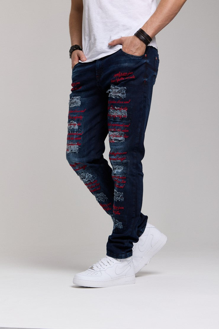 CD694 men's jeans in an extravagant look
