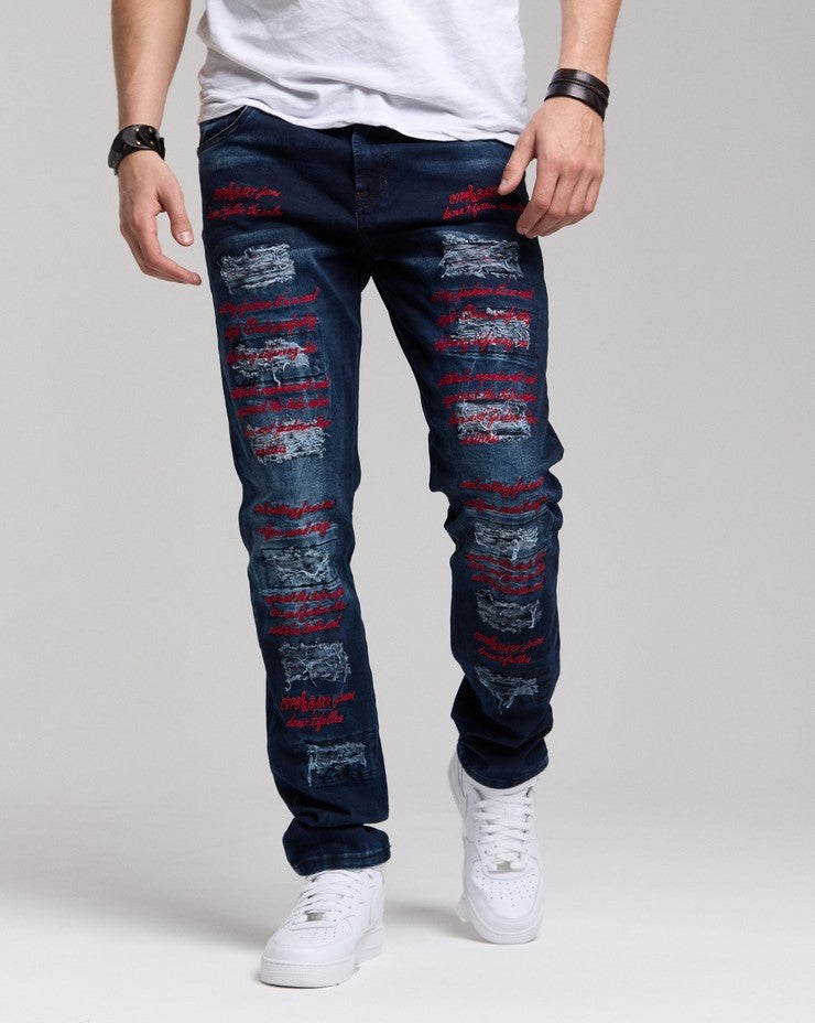 CD694 men's jeans in an extravagant look