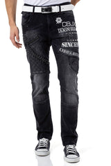 CD696 Men's slim-fit jeans with cool studs